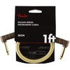 Fender Deluxe Series Instrument Cable 1 FootAngle-Angle, Tweed(Black Tweed)