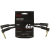 Fender Deluxe Series Patch Cable, Angle/Angle, Black Tweed, 6in, 2-Pack(Black Tweed)