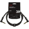 Fender Deluxe Series Patch Cable, Angle/Angle, Black Tweed, 6in, 2-Pack(Tweed)
