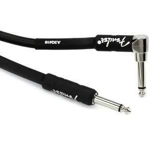 Fender Professional Series Instrument Cable, Guitar Cable, Guitar Accessories, Angle/Angle, Black, 6in, 2-Pack(25ft)
