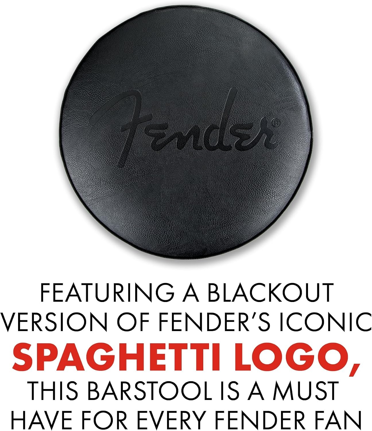 image:imageFender Spaghetti Logo Swivel Barstool with Guitar Picks Pouch Great Gifts for Dad with 1 Year Limited Warranty Simple Assembly BlackBlack 30Blackout Logo