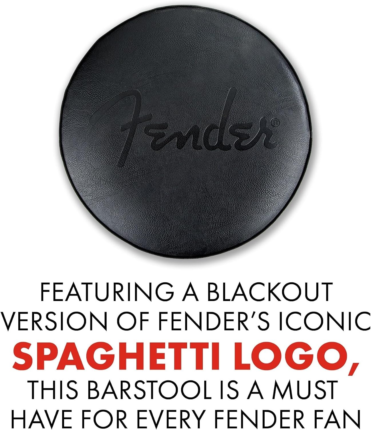 image:imageFender Spaghetti Logo Swivel Barstool with Guitar Picks Pouch Great Gifts for Dad with 1 Year Limited Warranty Simple Assembly BlackBlack 30Blackout Logo