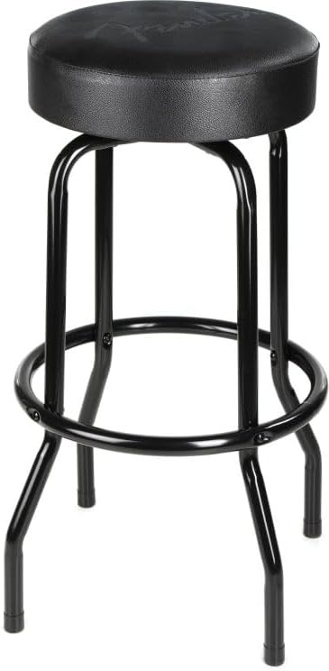 image:imageFender Spaghetti Logo Swivel Barstool with Guitar Picks Pouch Great Gifts for Dad with 1 Year Limited Warranty Simple Assembly BlackBlack 30Blackout Logo