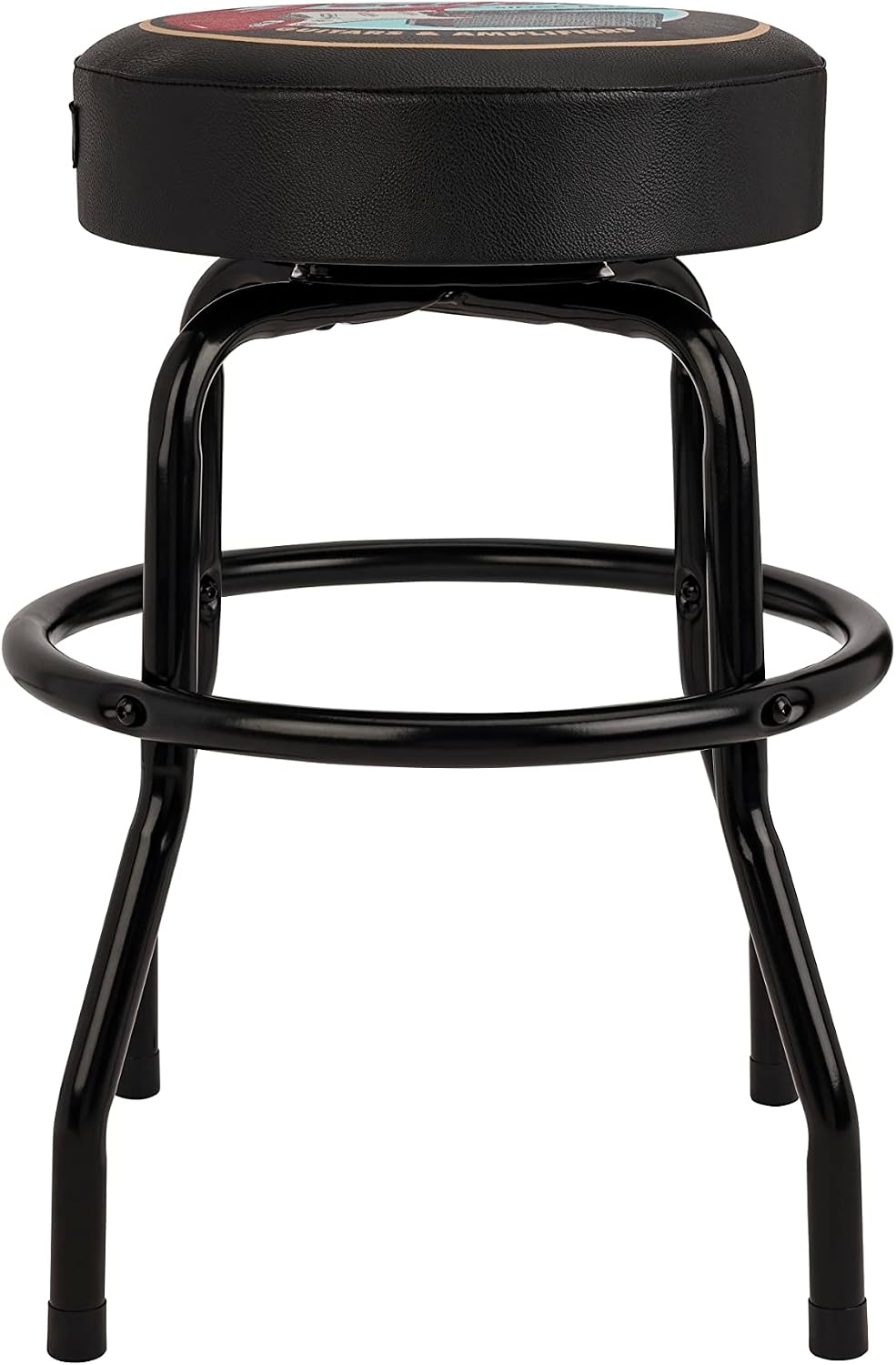 image:imageFender Spaghetti Logo Swivel Barstool with Guitar Picks Pouch Great Gifts for Dad with 1 Year Limited Warranty Simple Assembly BlackBlack 30Guitar and Amps