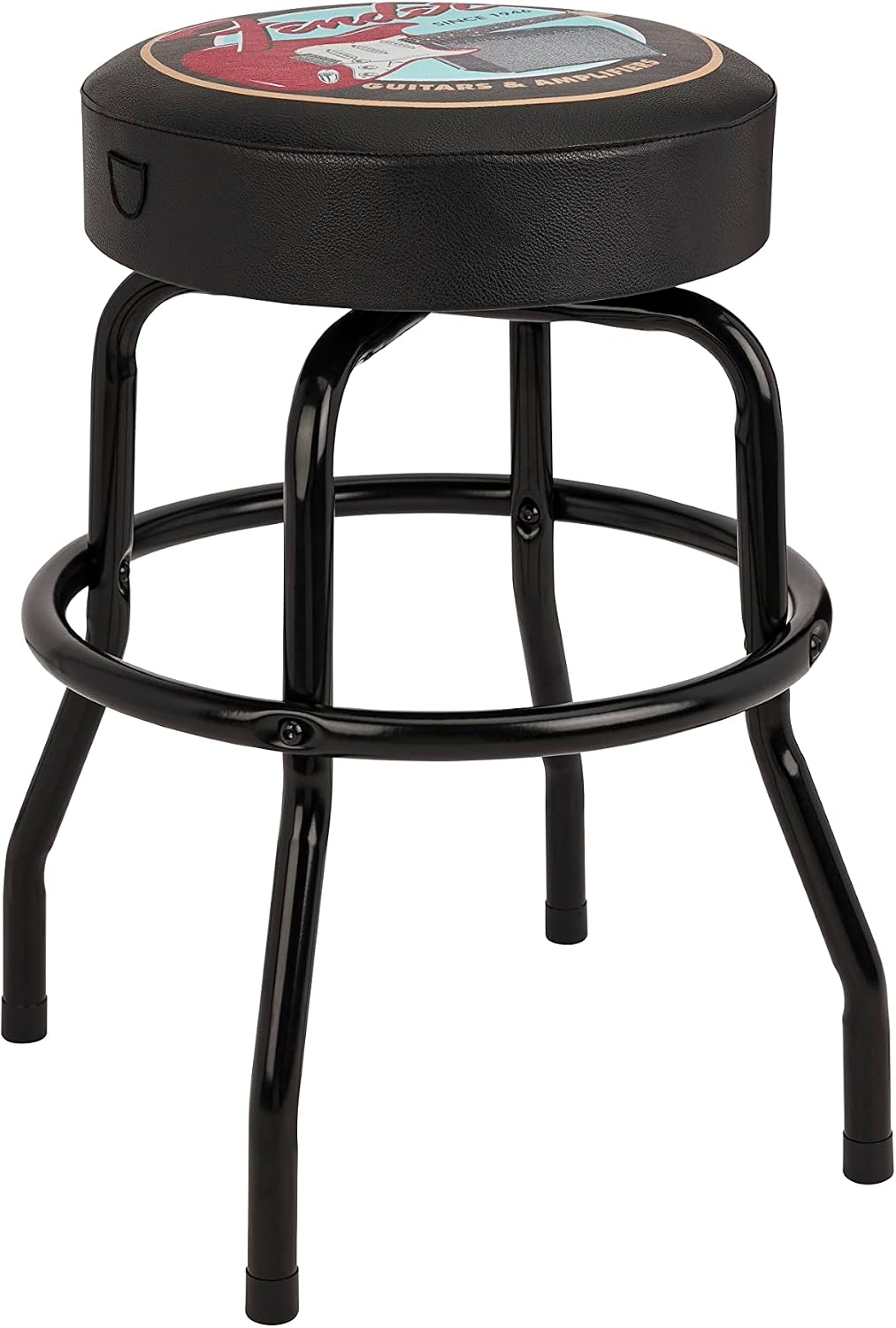 image:imageFender Spaghetti Logo Swivel Barstool with Guitar Picks Pouch Great Gifts for Dad with 1 Year Limited Warranty Simple Assembly BlackBlack 30Guitar and Amps