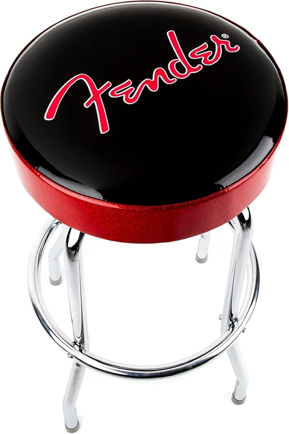 image:imageFender Spaghetti Logo Swivel Barstool with Guitar Picks Pouch Great Gifts for Dad with 1 Year Limited Warranty Simple Assembly BlackBlack 30Red Sparkle