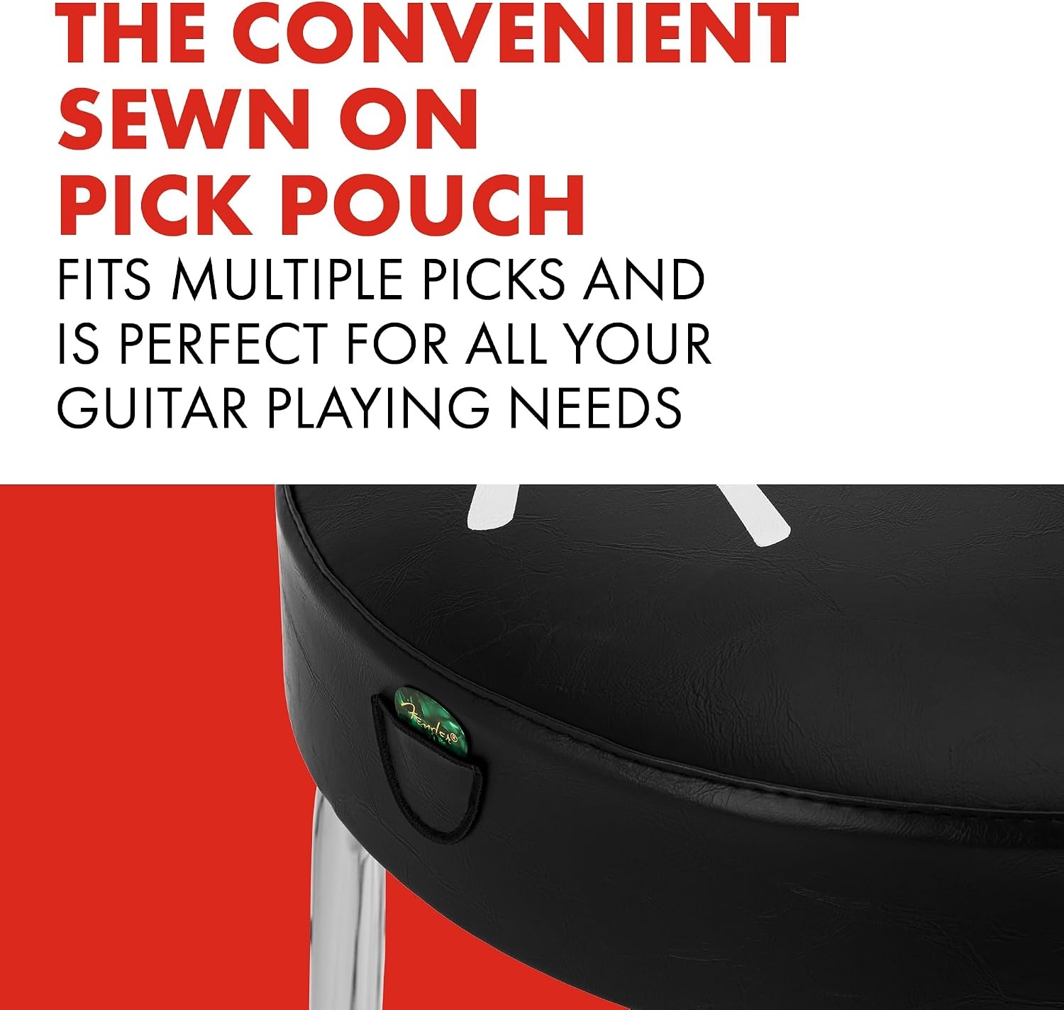 image:imageFender Spaghetti Logo Swivel Barstool with Guitar Picks Pouch Great Gifts for Dad with 1 Year Limited Warranty Simple Assembly BlackBlack 30Spaghetti Logo