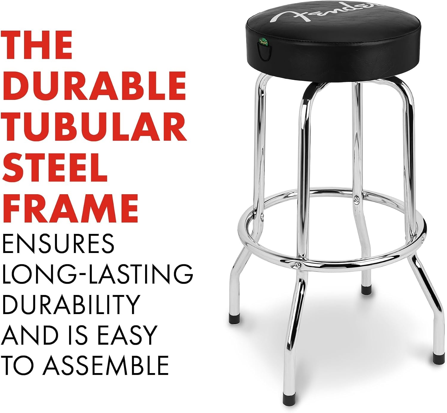 image:imageFender Spaghetti Logo Swivel Barstool with Guitar Picks Pouch Great Gifts for Dad with 1 Year Limited Warranty Simple Assembly BlackBlack 30Spaghetti Logo