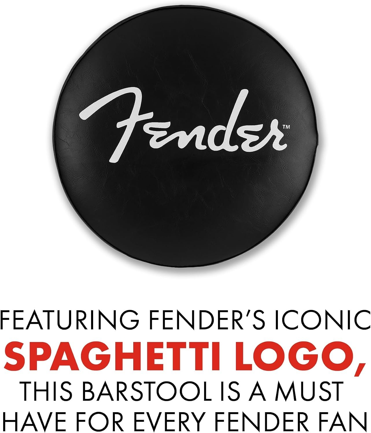 image:imageFender Spaghetti Logo Swivel Barstool with Guitar Picks Pouch Great Gifts for Dad with 1 Year Limited Warranty Simple Assembly BlackBlack 30Spaghetti Logo
