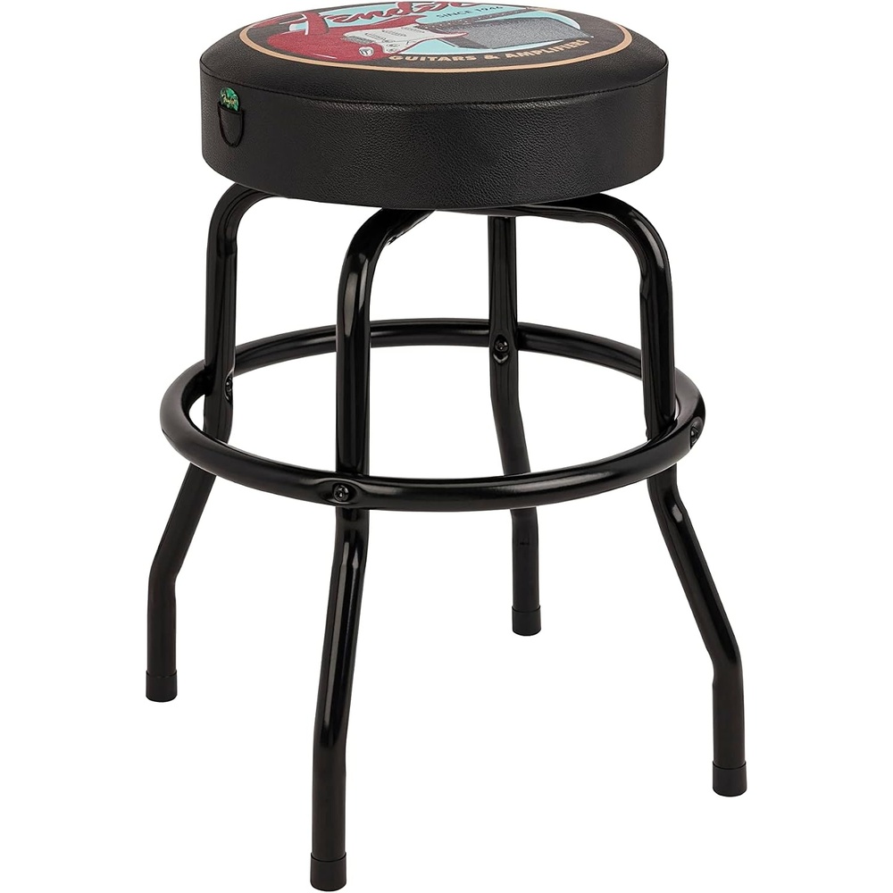 image:imageFender Spaghetti Logo Swivel Barstool with Guitar Picks Pouch Great Gifts for Dad with 1 Year Limited Warranty Simple Assembly BlackBlack 30Guitar and Amps