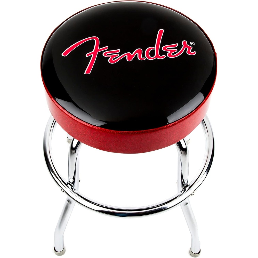 image:imageFender Spaghetti Logo Swivel Barstool with Guitar Picks Pouch Great Gifts for Dad with 1 Year Limited Warranty Simple Assembly BlackBlack 30Red Sparkle