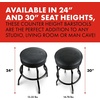 Fender Spaghetti Logo Swivel Barstool with Guitar Picks Pouch, Great Gifts for Dad, with 1 Year Limited Warranty, Simple Assembly, Black/Black, 30″(Blackout Logo)