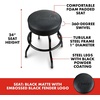 Fender Spaghetti Logo Swivel Barstool with Guitar Picks Pouch, Great Gifts for Dad, with 1 Year Limited Warranty, Simple Assembly, Black/Black, 30″(Blackout Logo)