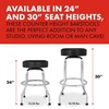 Fender Spaghetti Logo Swivel Barstool with Guitar Picks Pouch, Great Gifts for Dad, with 1 Year Limited Warranty, Simple Assembly, Black/Black, 30″(Custom Shop)