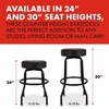 Fender Spaghetti Logo Swivel Barstool with Guitar Picks Pouch, Great Gifts for Dad, with 1 Year Limited Warranty, Simple Assembly, Black/Black, 30″(Guitar and Amps)