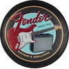Fender Spaghetti Logo Swivel Barstool with Guitar Picks Pouch, Great Gifts for Dad, with 1 Year Limited Warranty, Simple Assembly, Black/Black, 30″(Guitar and Amps)