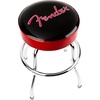 Fender Spaghetti Logo Swivel Barstool with Guitar Picks Pouch, Great Gifts for Dad, with 1 Year Limited Warranty, Simple Assembly, Black/Black, 30″(Red Sparkle)