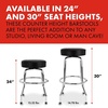 Fender Spaghetti Logo Swivel Barstool with Guitar Picks Pouch, Great Gifts for Dad, with 1 Year Limited Warranty, Simple Assembly, Black/Black, 30″(Spaghetti Logo)