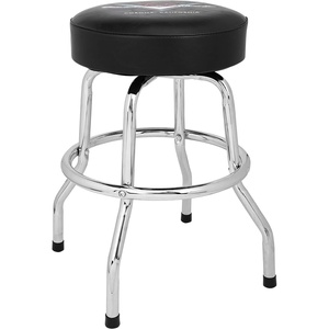 Fender Spaghetti Logo Swivel Barstool with Guitar Picks Pouch, Great Gifts for Dad, with 1 Year Limited Warranty, Simple Assembly, Black/Black, 30″(Custom Shop)