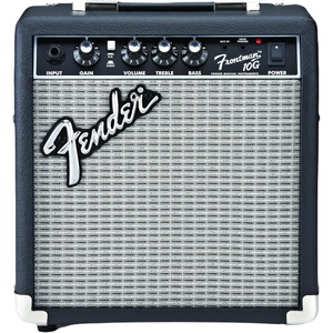 Fender Frontman 10G Electric Guitar Amplifier, 10-Watt Amp, Black/Silver(Black)