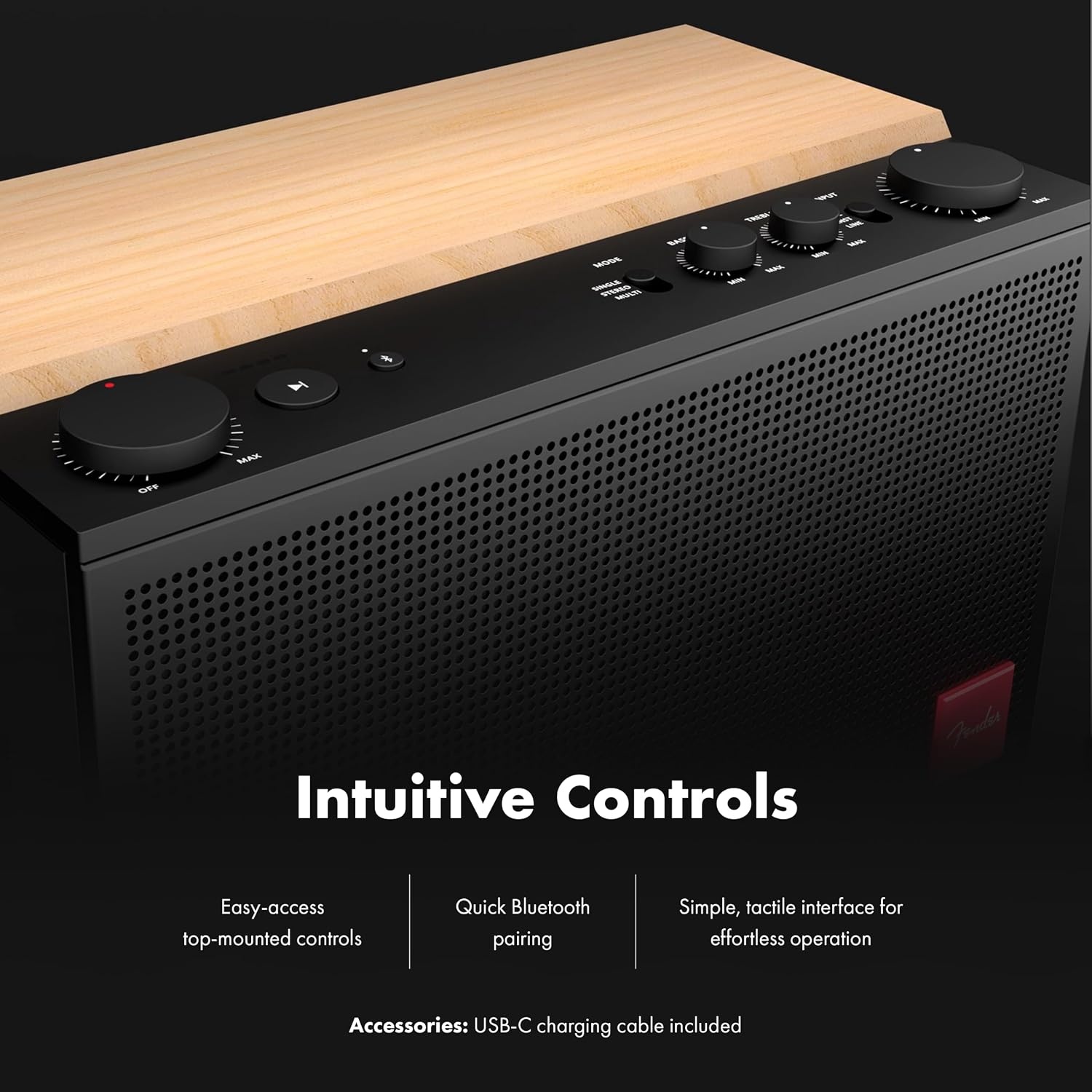 image:imageFender Audio Elie 12 Bluetooth Speaker Portable 4Channel Input XLR14Skyscraper Black