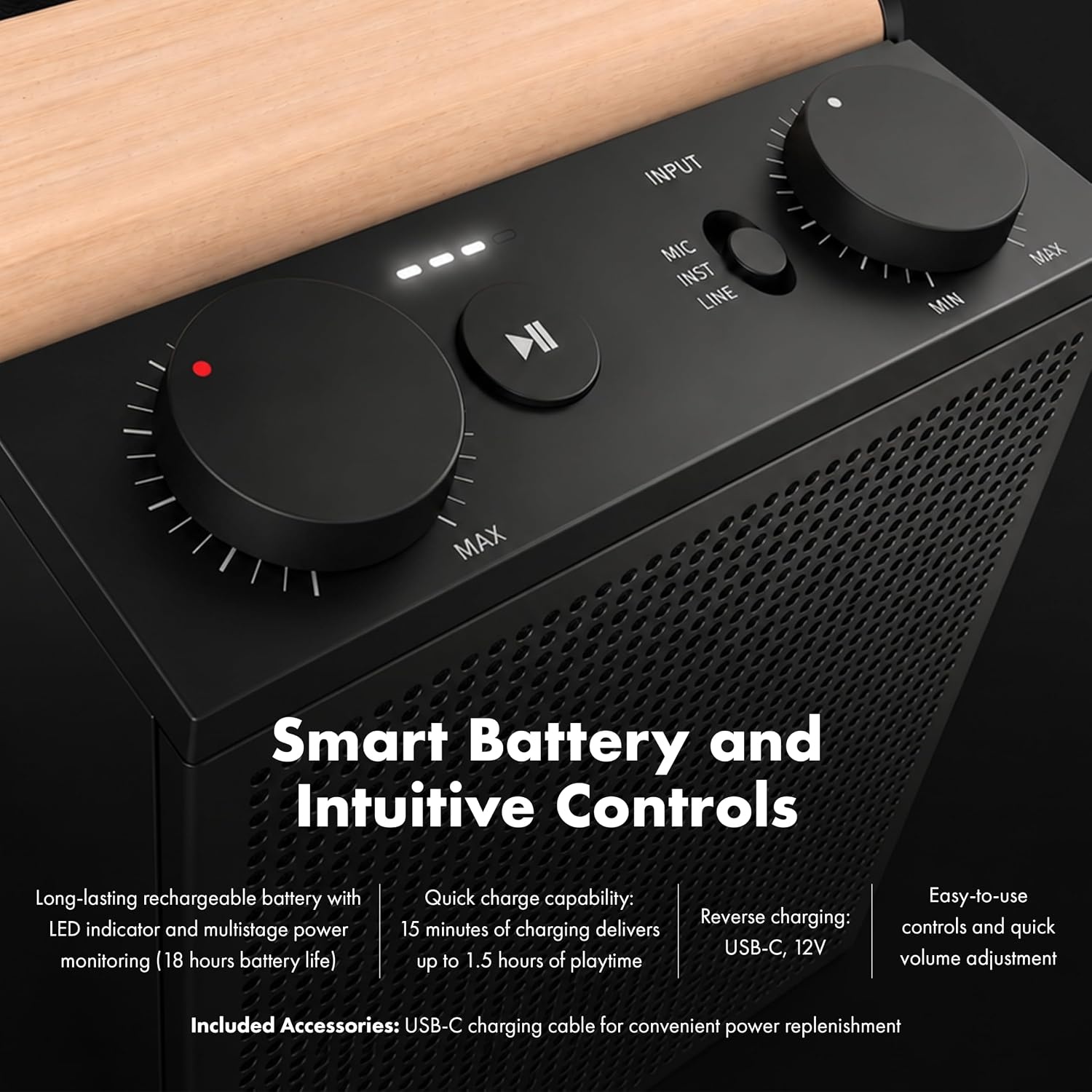 image:imageFender Audio Elie 6 Bluetooth Speaker Portable 4Channel Input XLR14Skyscraper Black