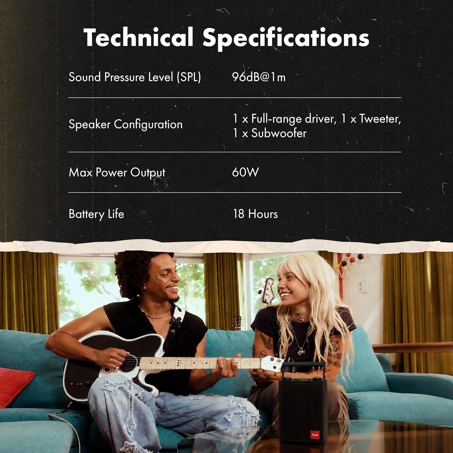 image:imageFender Audio Elie 6 Bluetooth Speaker Portable 4Channel Input XLR14Skyscraper Black
