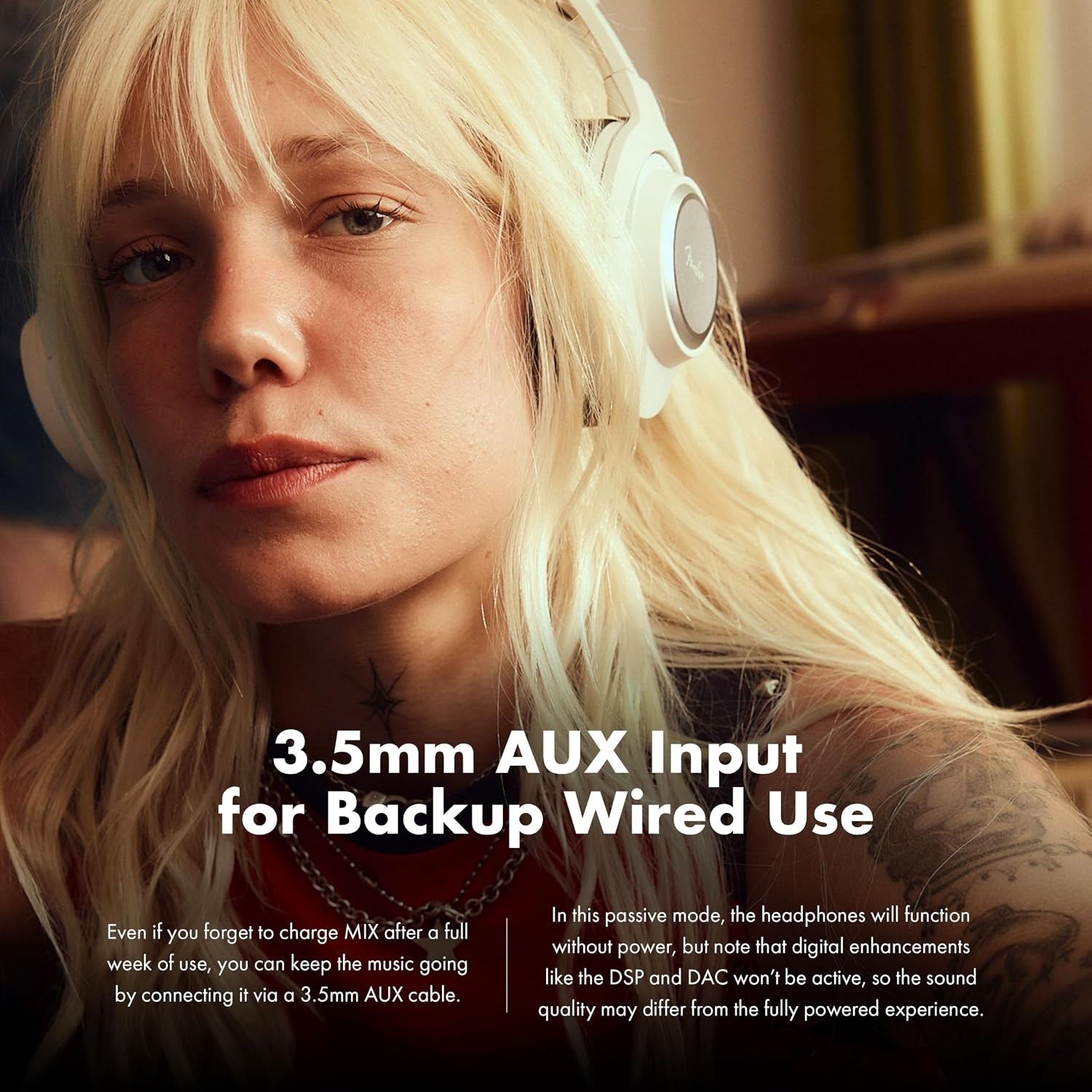 image:imageFender Audio Mix Over Ear Wireless Headphones wActive Noise CancellationSkyscraper Black