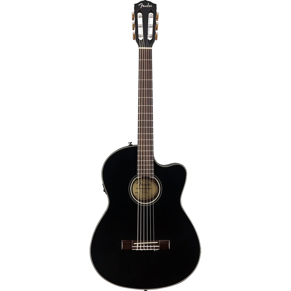image:imageFender CN140SCE Thinline Concert Nylon String Acoustic Guitar with 2Year Warranty Black with CaseBlack