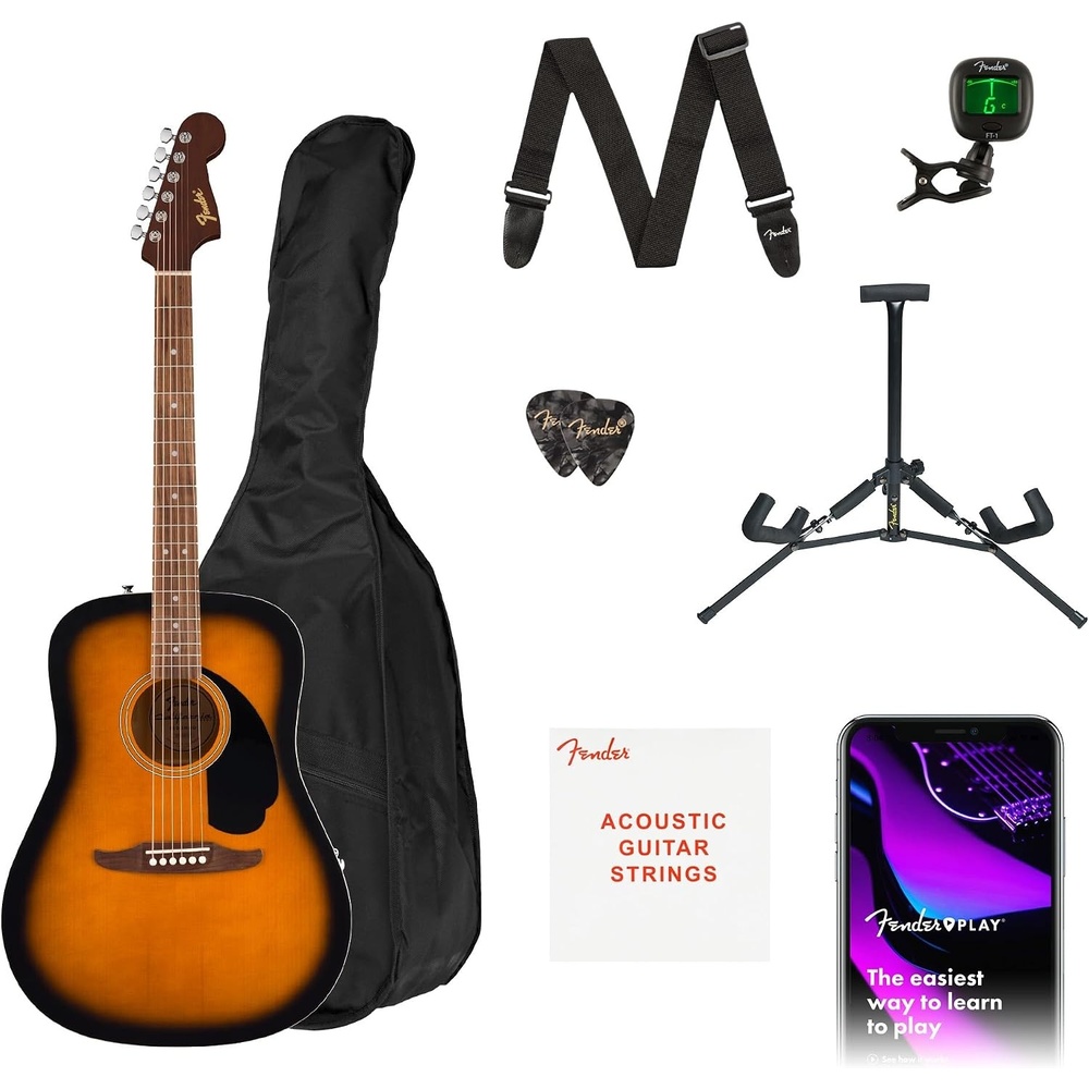 image:imageFender California Debut Redondo Series Acoustic Guitar Starter Kit Natural2Color Sunburst