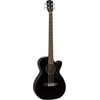 Fender Acoustic Bass Guitar 4-String with Fishman Bass Acoustic Guitar Pickup with Tuner and Equalizer, Classic Design with Rounded Walnut Fingerboard, Mahogany Construction, Spruce Top(Black)