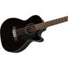 Fender Acoustic Bass Guitar 4-String with Fishman Bass Acoustic Guitar Pickup with Tuner and Equalizer, Classic Design with Rounded Walnut Fingerboard, Mahogany Construction, Spruce Top(Black)