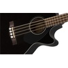 Fender Acoustic Bass Guitar 4-String with Fishman Bass Acoustic Guitar Pickup with Tuner and Equalizer, Classic Design with Rounded Walnut Fingerboard, Mahogany Construction, Spruce Top(Black)