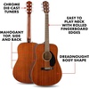 Fender CC-60S Concert Acoustic Guitar, with 2-Year Warranty, 3-Color Sunburst(Mahogany)