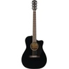 Fender CC-60SCE Acoustic Electric Guitar, Cutaway Concert, Black(Black)