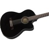 Fender CN-140SCE Thinline Concert Nylon String Acoustic Guitar, with 2-Year Warranty, Black, with Case(Black)