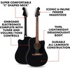 Fender California Debut Redondo CE Series Beginner Acoustic Guitar, Black(Black)