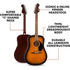 Fender California Debut Redondo Series Acoustic Guitar Starter Kit, Natural(2-Color Sunburst)