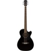 Fender Acoustic Bass Guitar 4-String with Fishman Bass Acoustic Guitar Pickup with Tuner and Equalizer, Classic Design with Rounded Walnut Fingerboard, Mahogany Construction, Spruce Top(Black)