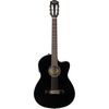 Fender CN-140SCE Thinline Concert Nylon String Acoustic Guitar, with 2-Year Warranty, Black, with Case(Black)