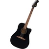 Fender California Debut Redondo CE Series Beginner Acoustic Guitar, Black(Black)