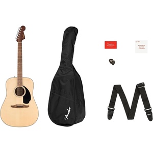 California Standard Redondo Left-Handed, Spruce Top, Black Pickguard, Natural(Pack)