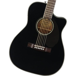 Fender CC-60SCE Acoustic Electric Guitar, Cutaway Concert, Black(Black)