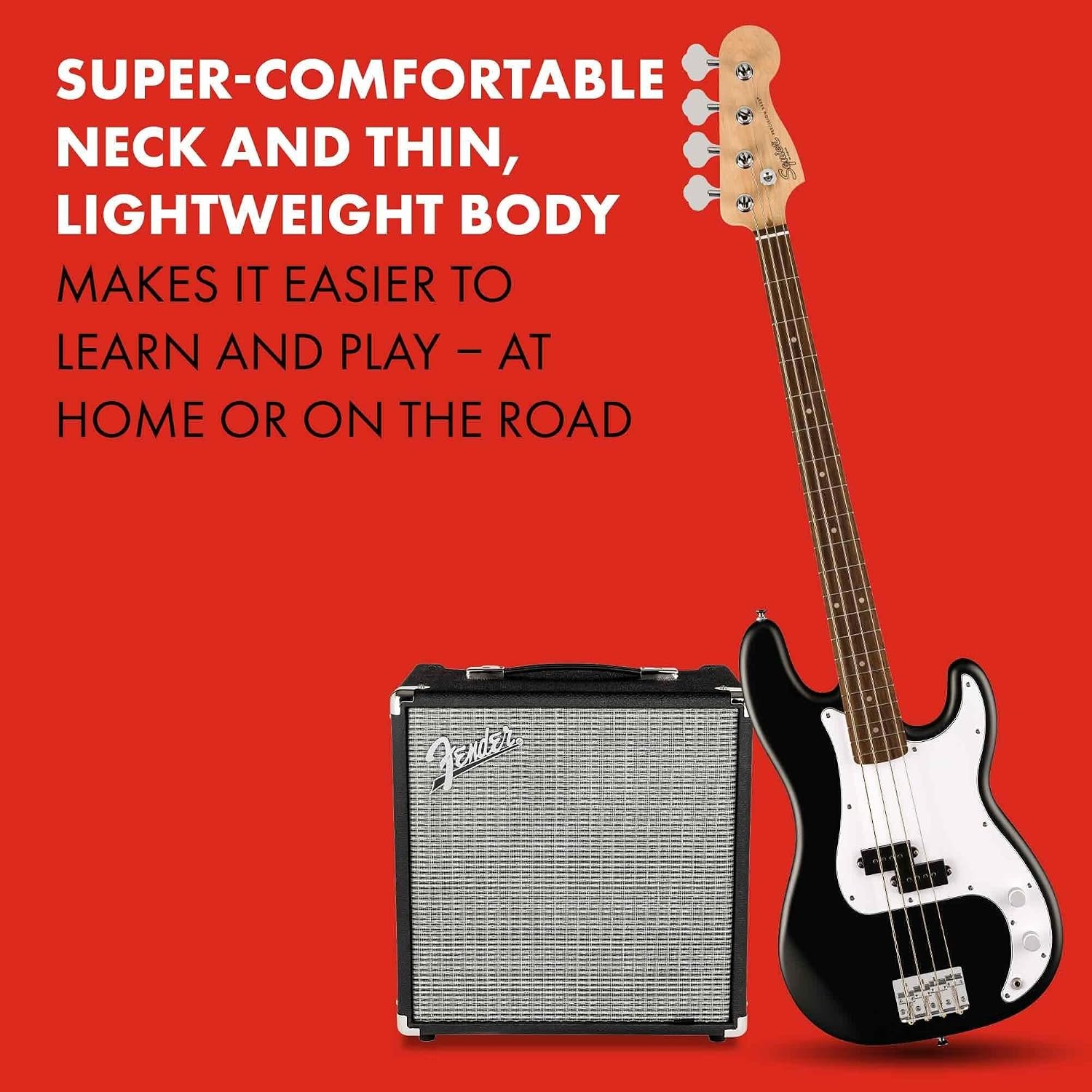 image:imageFender Squier Debut Series Beginner Precision Bass Guitar Kit wAmp BlackBlack