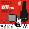 Fender Squier Debut Series Beginner Precision Bass Guitar Kit w/Amp, Black(Black)
