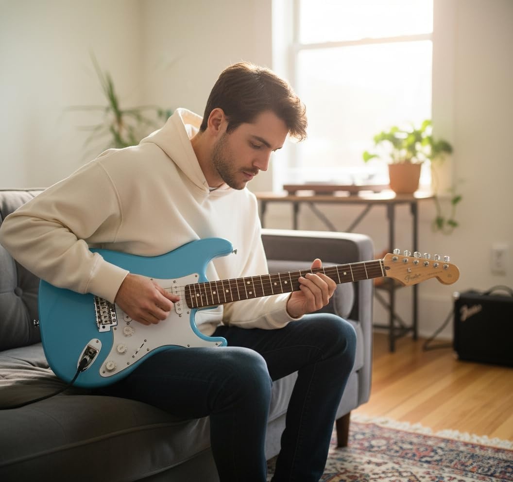 image:imageFender Squier Stratocaster Beginner Electric Guitar 2Color SunburstDaphne Blue
