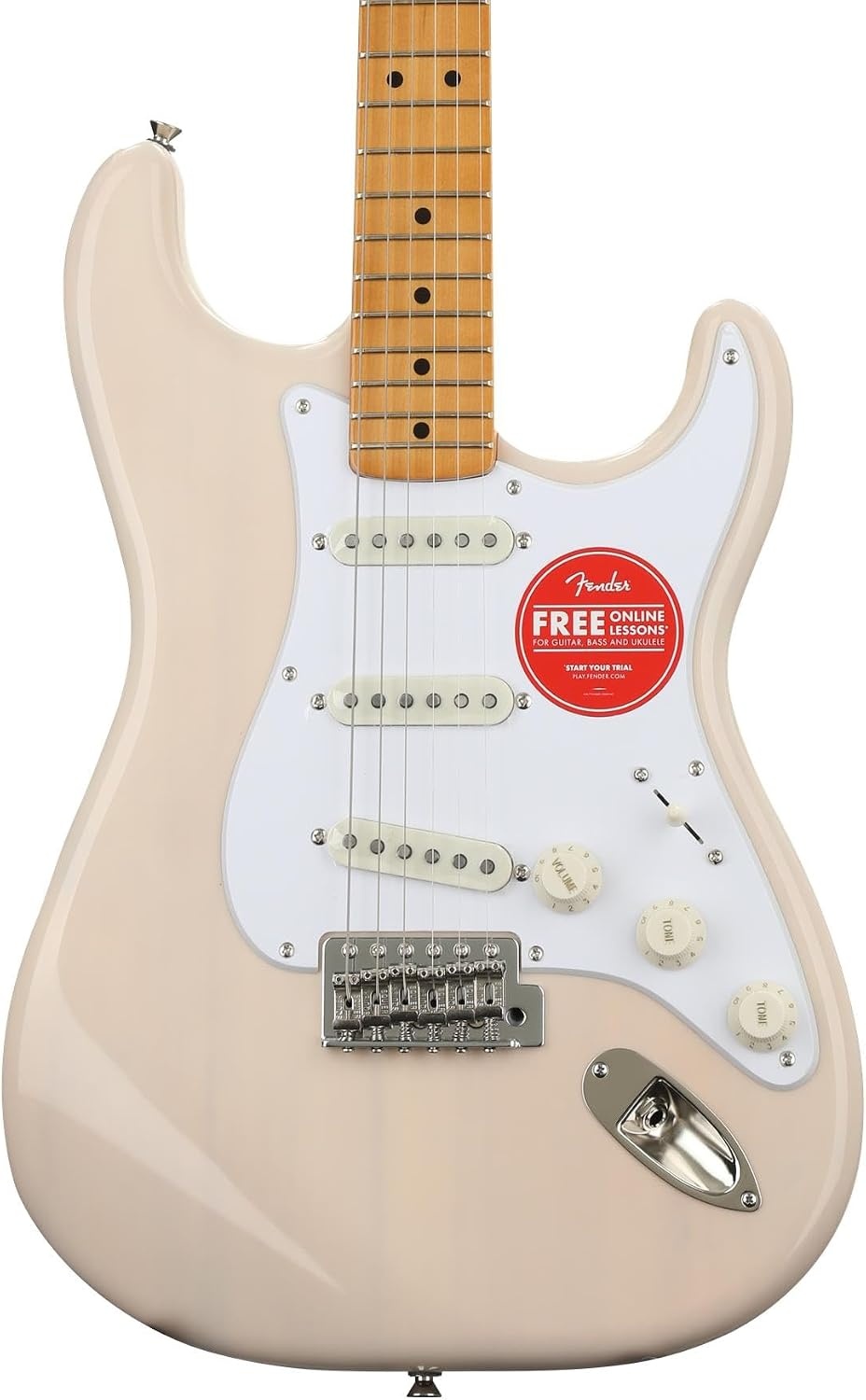 image:imageSquier Classic Vibe 50s Stratocaster Electric Guitar with 2Year Warranty Fiesta Red Maple FingerboardWhite Blonde