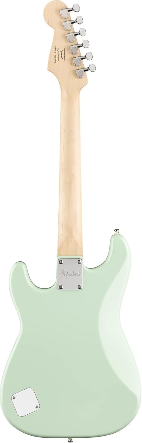 image:imageSquier Mini Stratocaster Beginner Electric Guitar Short Scale Black Short scale kids electric guitar laurel fingerboard 2year warranty ideal starter under 200 Fenderbacked qualitySurf Green