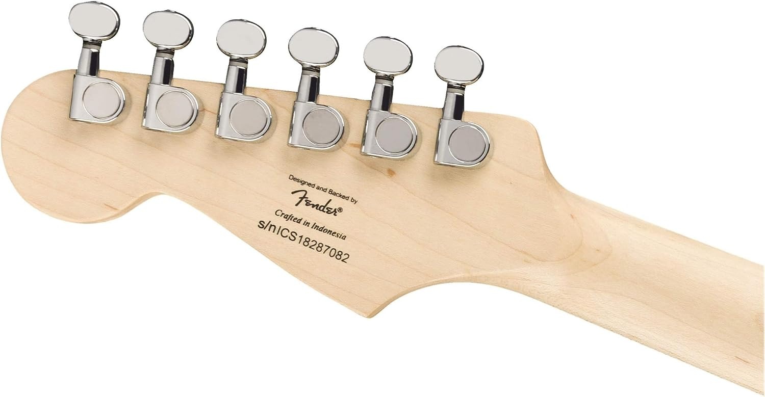 image:imageSquier Mini Stratocaster Beginner Electric Guitar Short Scale Black Short scale kids electric guitar laurel fingerboard 2year warranty ideal starter under 200 Fenderbacked qualitySurf Green