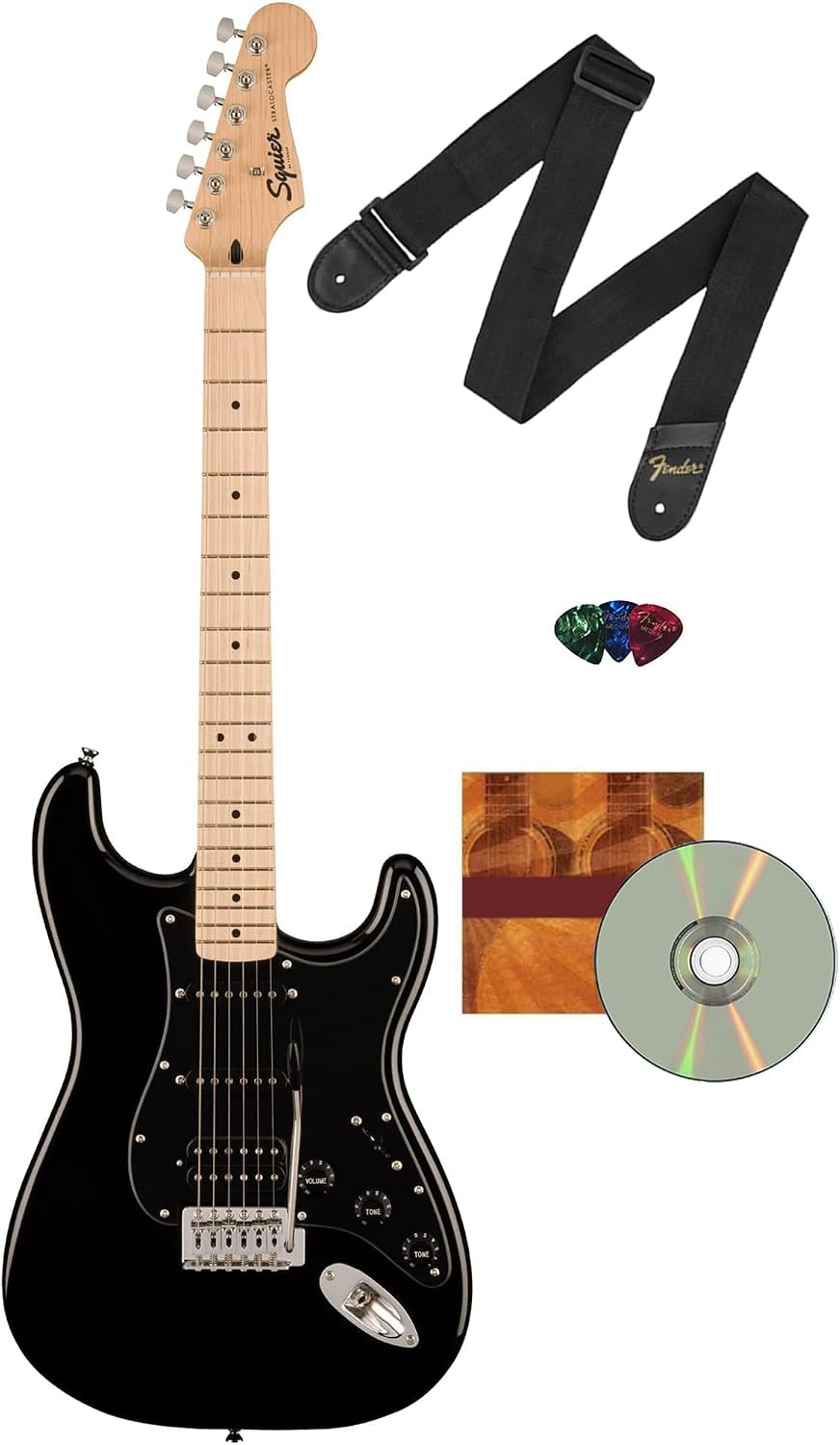 image:imageSquire Sonic Stratocaster Electric Guitar Tahitian Coral Maple Fingerboard White PickguardBlack